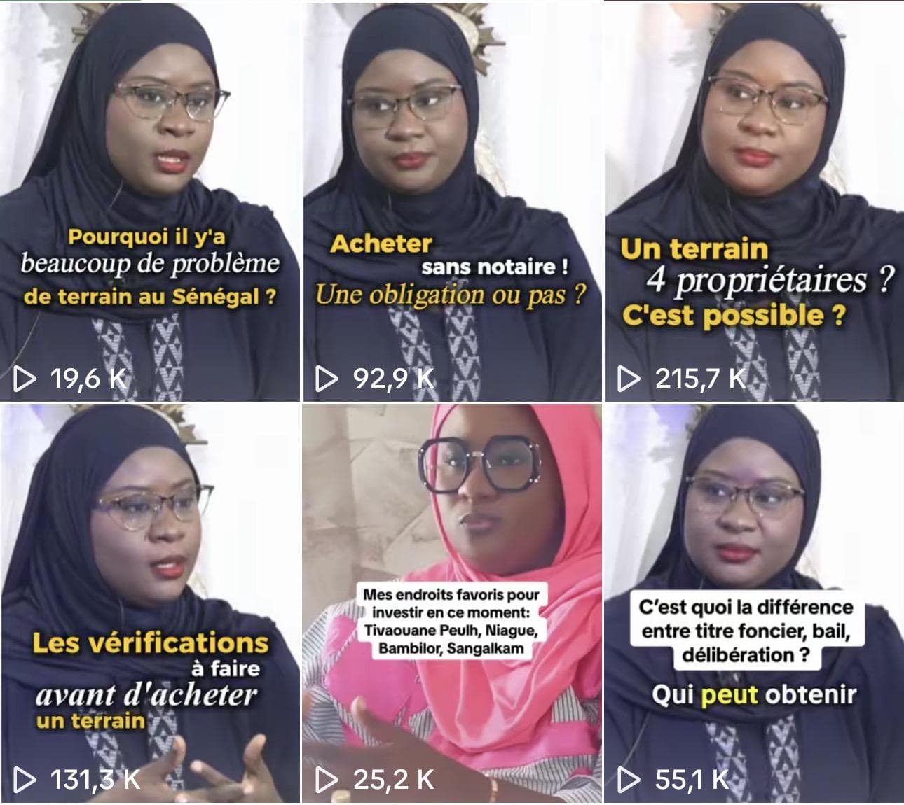 Fatou Maï Diouf — Séquence de vidéos publiées après la mise en place du système